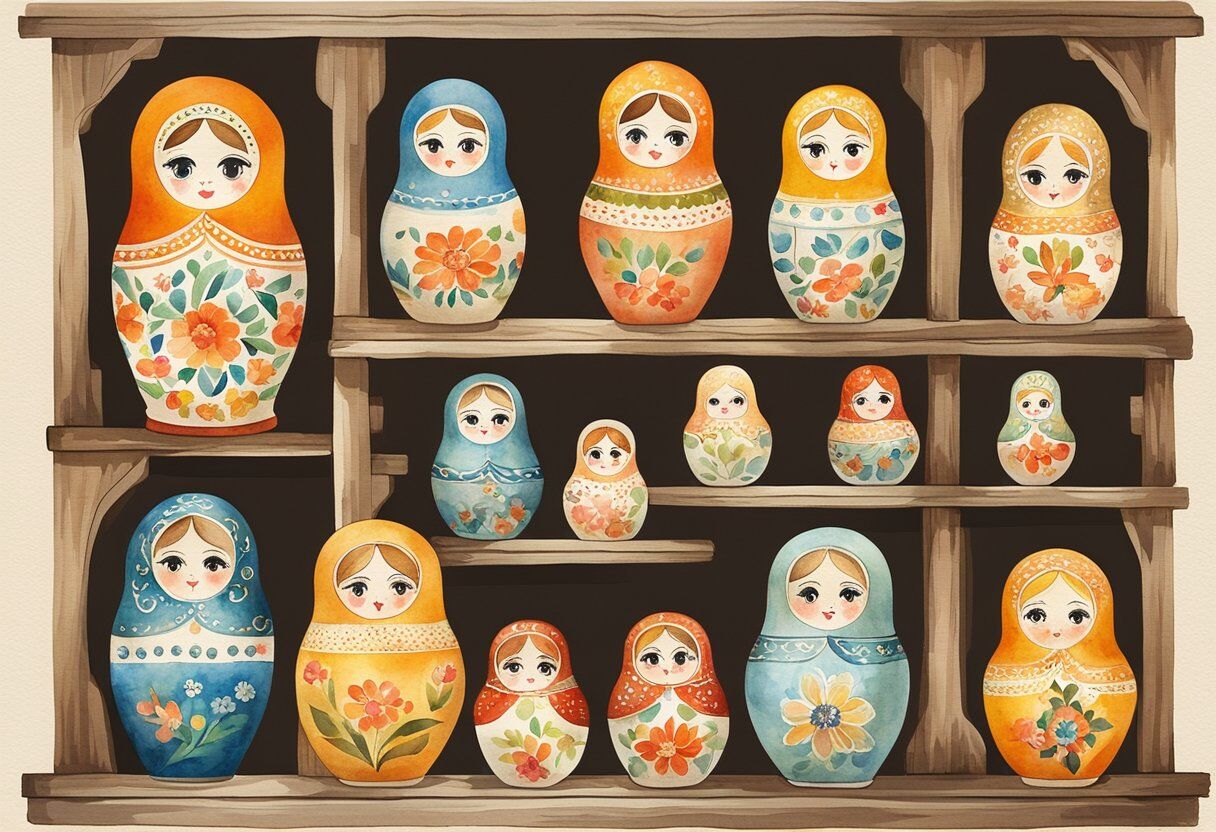 Authentic Tiny Russian Nesting deals Doll, by renowned craftsman {9}